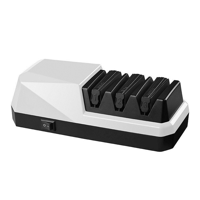 Professional 3-Stage Electric Knife Sharpener with Precision Angle Guide & Diamond Abrasive