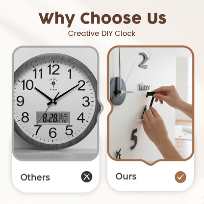 🕒3D DIY Silent Frameless Luminous Wall Clock