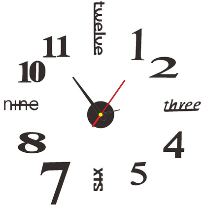 🕒3D DIY Silent Frameless Luminous Wall Clock