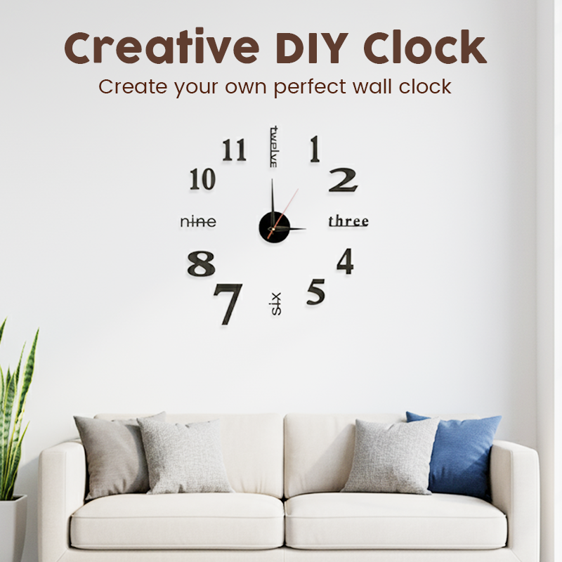🕒3D DIY Silent Frameless Luminous Wall Clock