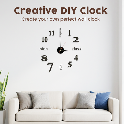 🕒3D DIY Silent Frameless Luminous Wall Clock