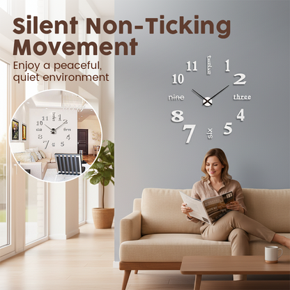 🕒3D DIY Silent Frameless Luminous Wall Clock