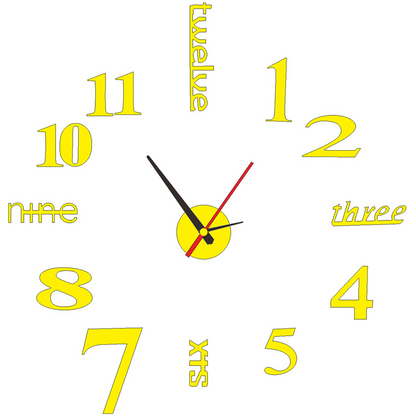 🕒3D DIY Silent Frameless Luminous Wall Clock