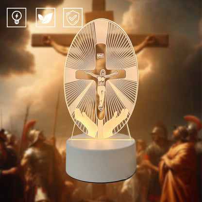 🙏Inspiring LED acrylic night light with religious theme✝️Virgin prayer lamp