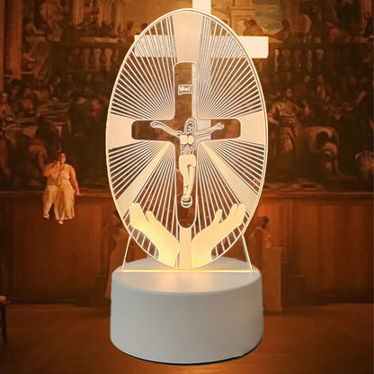 🙏Inspiring LED acrylic night light with religious theme✝️Virgin prayer lamp
