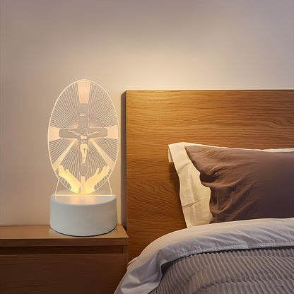 🙏Inspiring LED acrylic night light with religious theme✝️Virgin prayer lamp