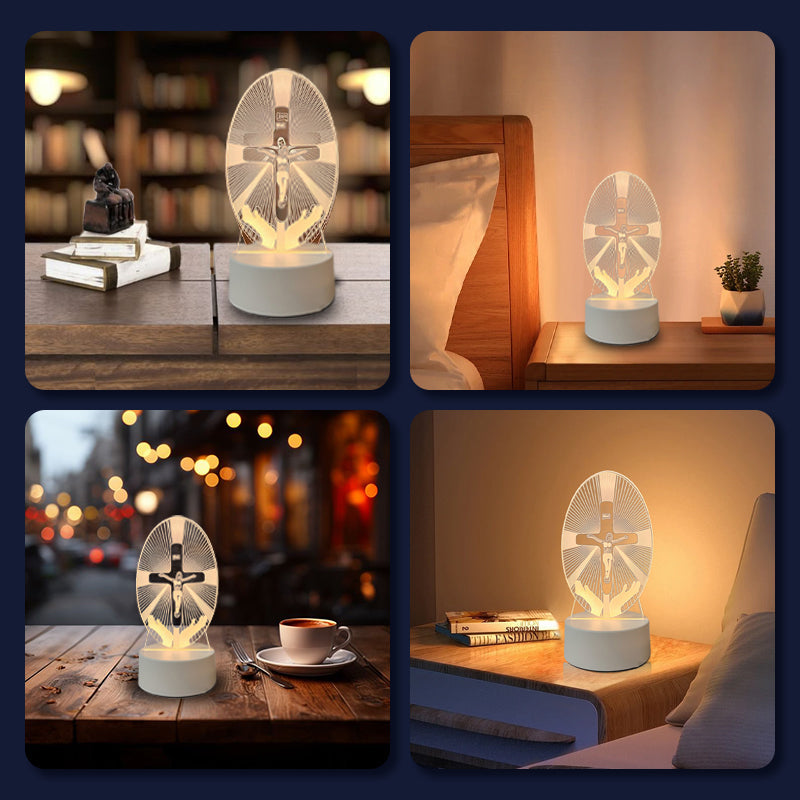 🙏Inspiring LED acrylic night light with religious theme✝️Virgin prayer lamp