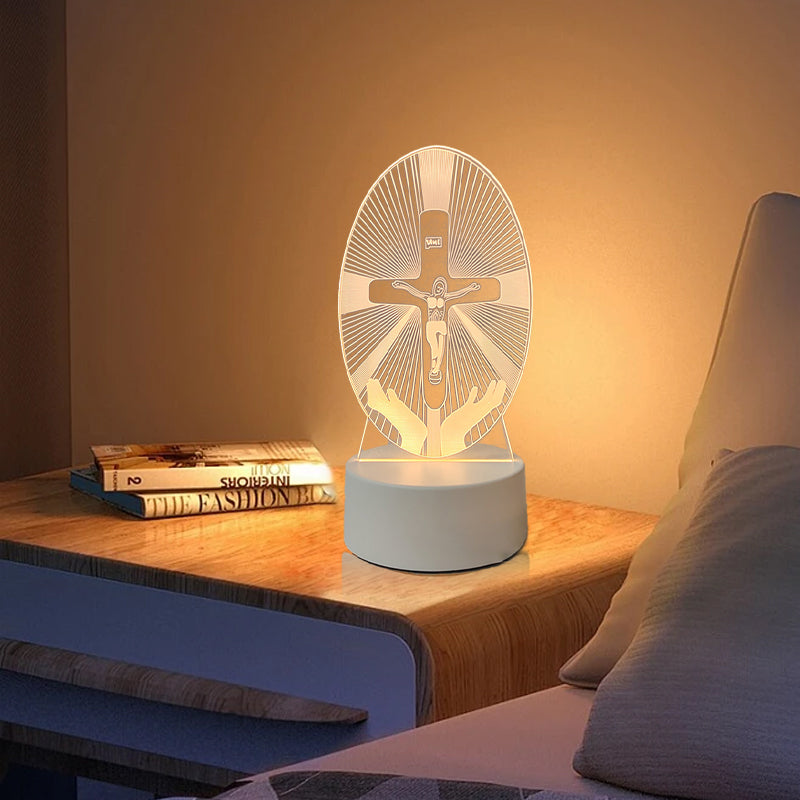 🙏Inspiring LED acrylic night light with religious theme✝️Virgin prayer lamp