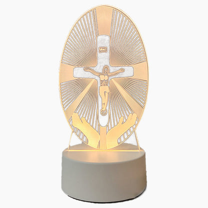 🙏Inspiring LED acrylic night light with religious theme✝️Virgin prayer lamp