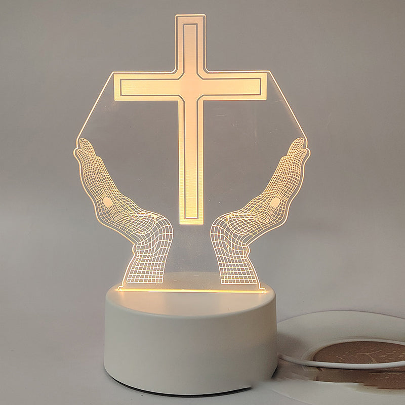 🙏Inspiring LED acrylic night light with religious theme✝️Virgin prayer lamp