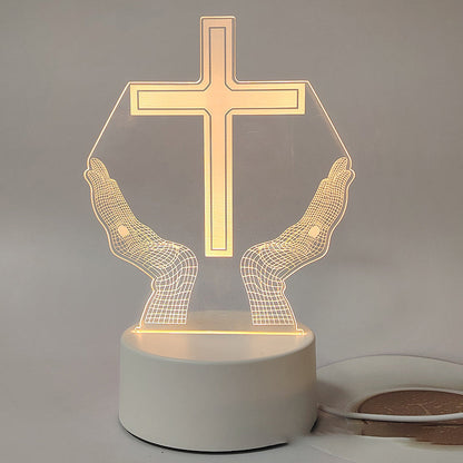 🙏Inspiring LED acrylic night light with religious theme✝️Virgin prayer lamp
