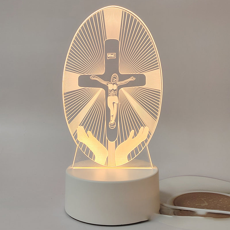 🙏Inspiring LED acrylic night light with religious theme✝️Virgin prayer lamp
