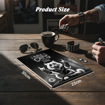 🐱 2026 Black Metal Cat Calendar – Edgy Decor That Tells Time in Style ⏳