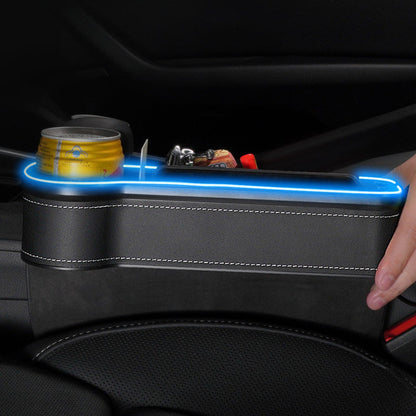 Car Seat Gap Filler with Ambient Light & USB – Organize, Illuminate, Charge