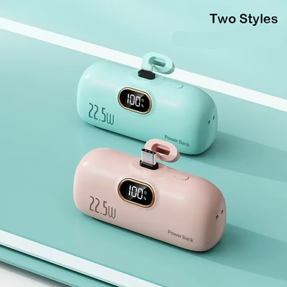 🔋50% OFF 2026 HOT SALE! ⚡5000mAh Mini Plug-In Power Bank, 22.5W Fast Charging Portable Pocket Charger with Digital Power Display, Multiple Pastel Colors