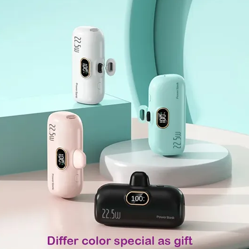 🔋50% OFF 2026 HOT SALE! ⚡5000mAh Mini Plug-In Power Bank, 22.5W Fast Charging Portable Pocket Charger with Digital Power Display, Multiple Pastel Colors