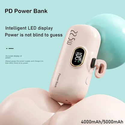 🔋50% OFF 2026 HOT SALE! ⚡5000mAh Mini Plug-In Power Bank, 22.5W Fast Charging Portable Pocket Charger with Digital Power Display, Multiple Pastel Colors