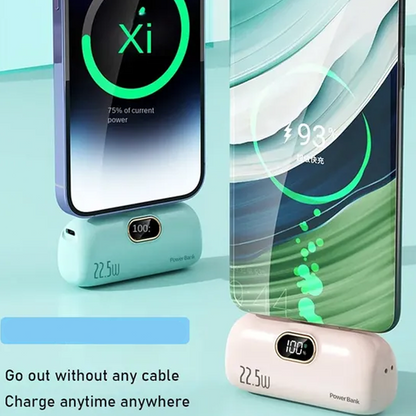 🔋50% OFF 2026 HOT SALE! ⚡5000mAh Mini Plug-In Power Bank, 22.5W Fast Charging Portable Pocket Charger with Digital Power Display, Multiple Pastel Colors