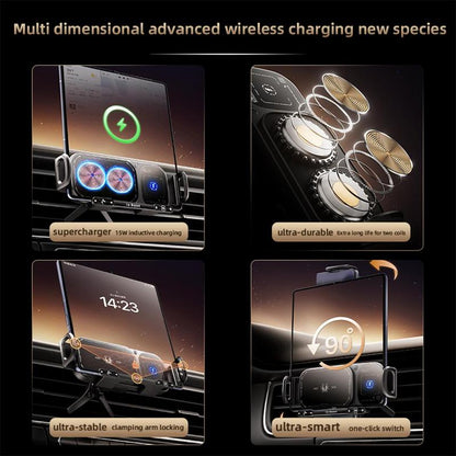 ✨⚡15W Wireless Fast-Charging Car Phone Mount for Foldable & Regular Smartphones📱