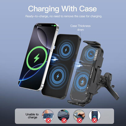 ✨⚡15W Wireless Fast-Charging Car Phone Mount for Foldable & Regular Smartphones📱