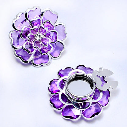 Chic Rhinestone Floral Cufflink & Brooch