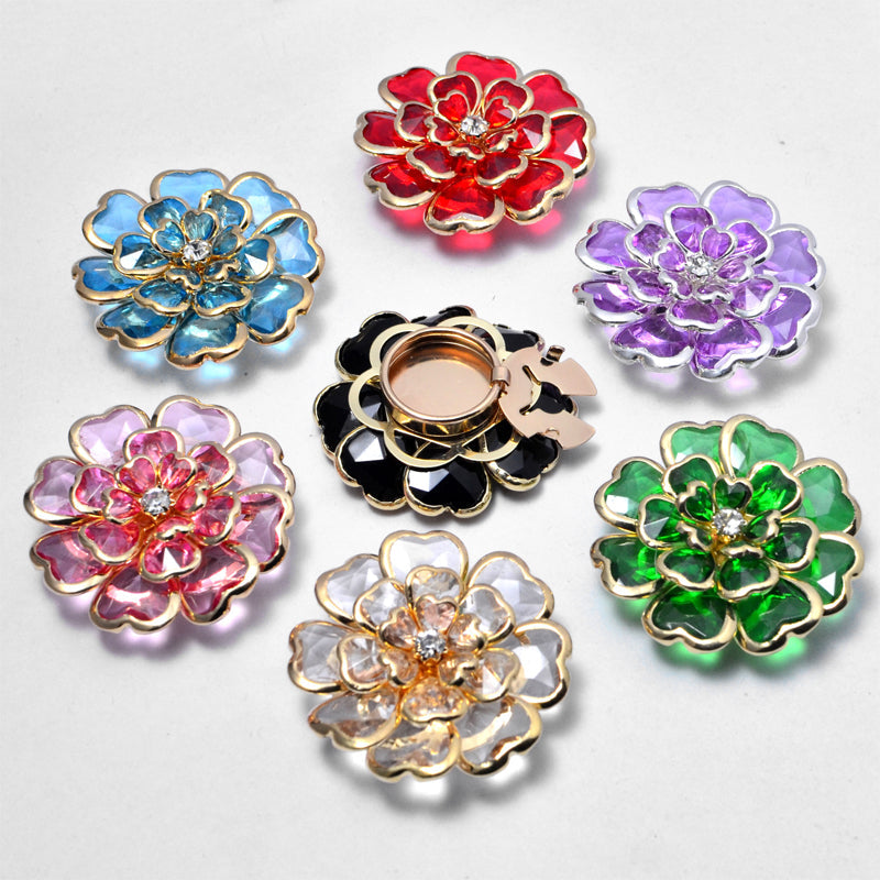 Chic Rhinestone Floral Cufflink & Brooch