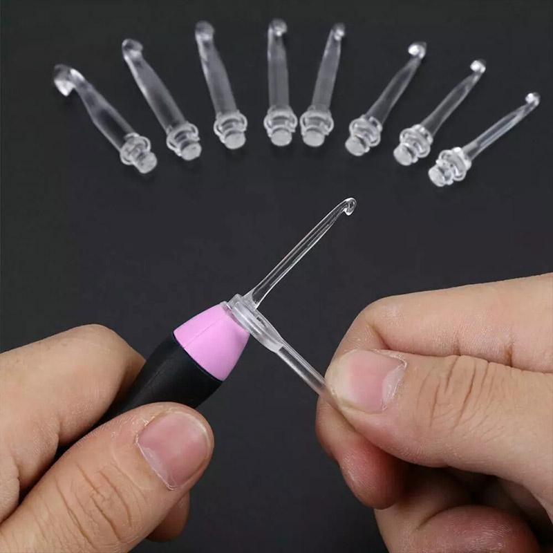 Crochet hooks with LED light, 11 PCS