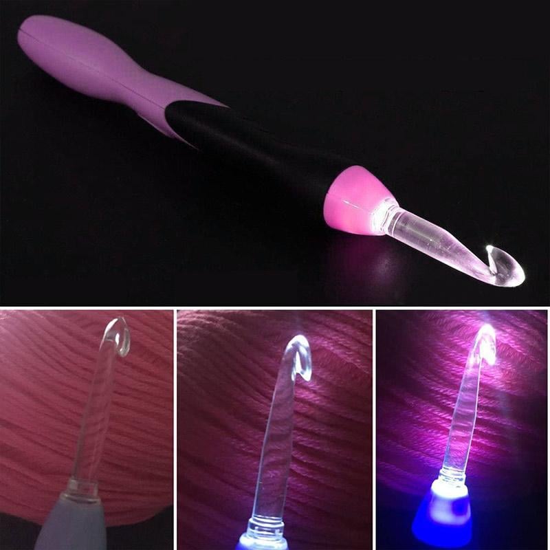 Crochet hooks with LED light, 11 PCS