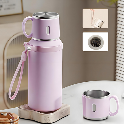 🏆Flash Sale 59% OFF⚡5K+ SOLD! 💥Stainless Steel Vacuum Insulated Bottle with Lidded Cup