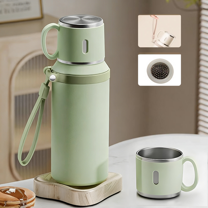 🏆Flash Sale 59% OFF⚡5K+ SOLD! 💥Stainless Steel Vacuum Insulated Bottle with Lidded Cup
