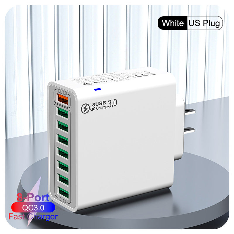 📢📢50%  OFF !! ⏰8-Port USB Fast Charging Mobile Phone Charger