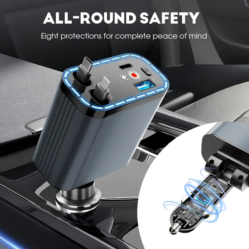 🔥2026 Hot Products🔥Ultra-Fast Car Charger With Retractable Cables & Starlight Ambience