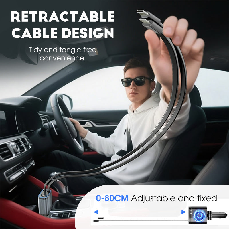 🔥2026 Hot Products🔥Ultra-Fast Car Charger With Retractable Cables & Starlight Ambience