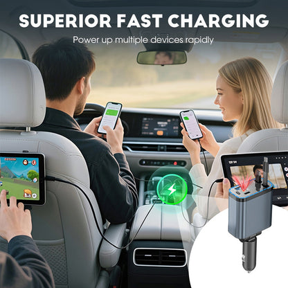🔥2026 Hot Products🔥Ultra-Fast Car Charger With Retractable Cables & Starlight Ambience