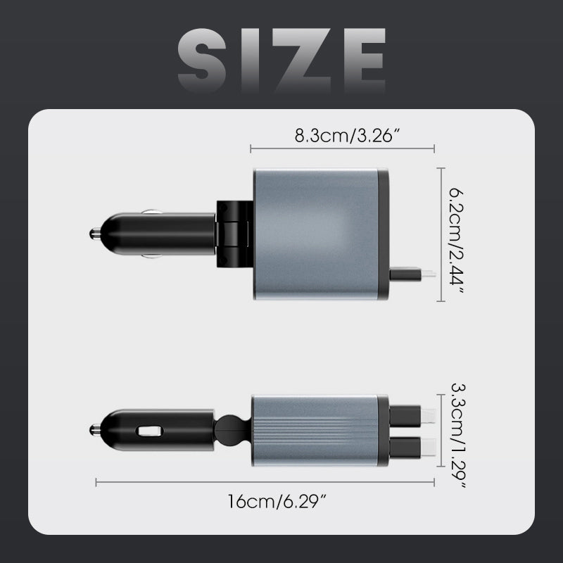 🔥2026 Hot Products🔥Ultra-Fast Car Charger With Retractable Cables & Starlight Ambience
