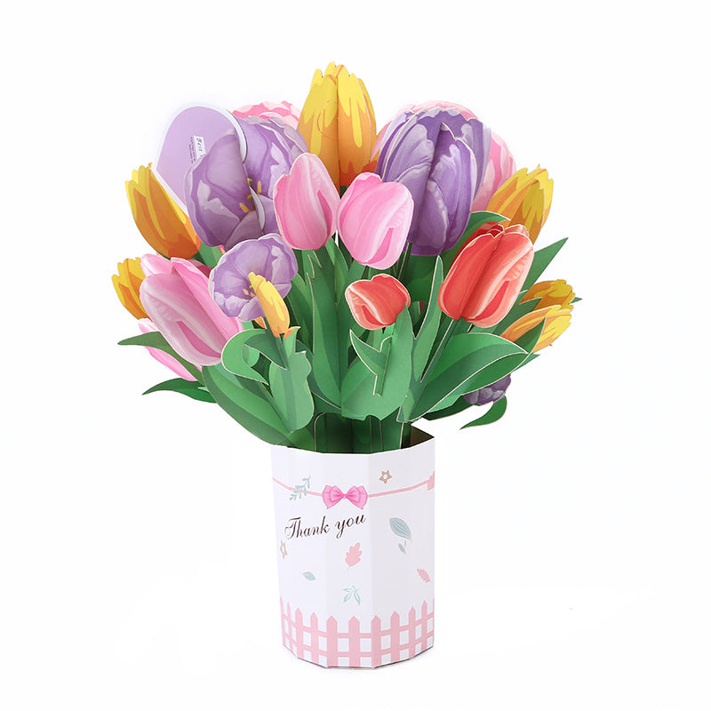 3D Pop-Up Bouquet Greeting Card