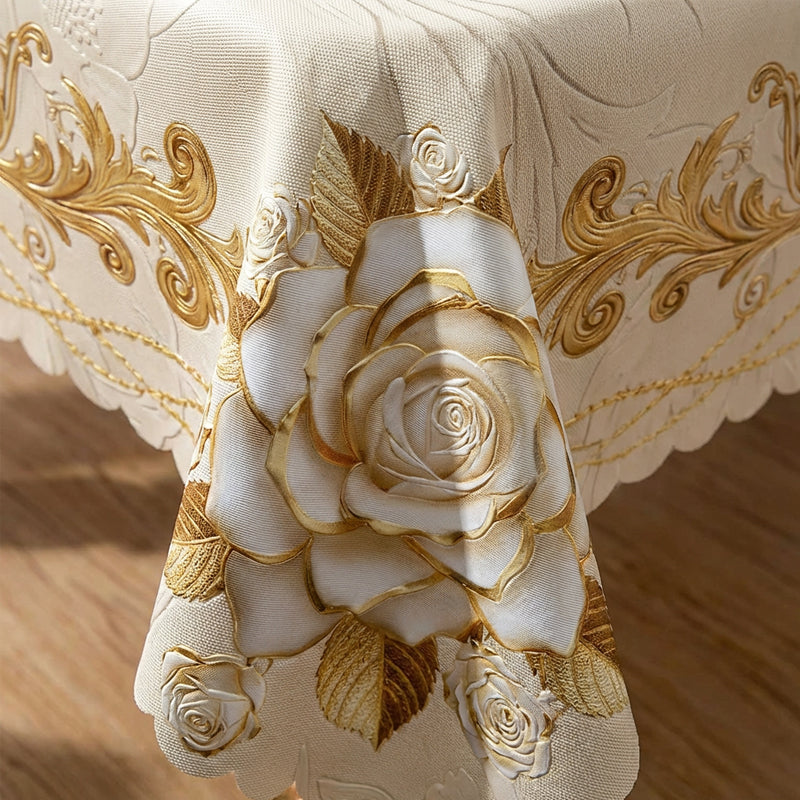 ✨🔥Waterproof Gold Rose Tablecloth🌸