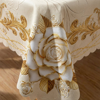 ✨🔥Waterproof Gold Rose Tablecloth🌸