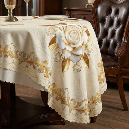 ✨🔥Waterproof Gold Rose Tablecloth🌸