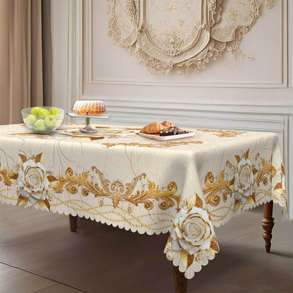 ✨🔥Waterproof Gold Rose Tablecloth🌸