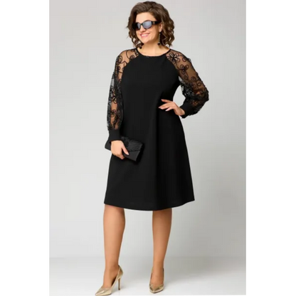 🔥2026 New Arrivals: 50% Off for a Limited Time!🔥Lace Patchwork Round Neck Long Sleeve Dress