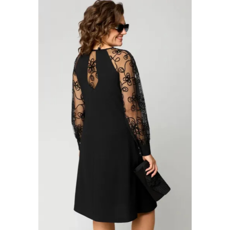 🔥2026 New Arrivals: 50% Off for a Limited Time!🔥Lace Patchwork Round Neck Long Sleeve Dress