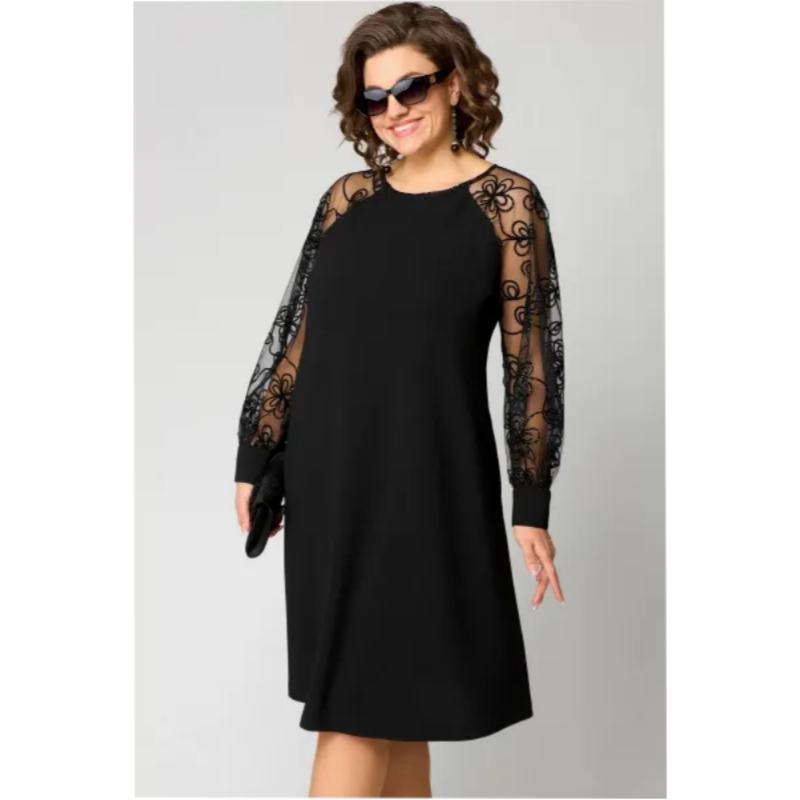 🔥2026 New Arrivals: 50% Off for a Limited Time!🔥Lace Patchwork Round Neck Long Sleeve Dress