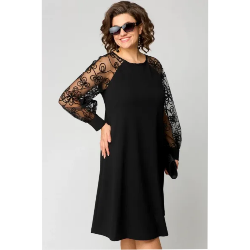🔥2026 New Arrivals: 50% Off for a Limited Time!🔥Lace Patchwork Round Neck Long Sleeve Dress
