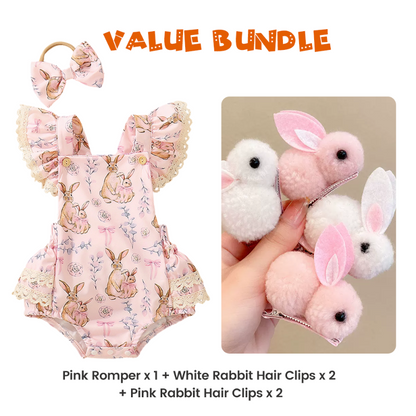 Baby Ruffle Romper with Bow Headband