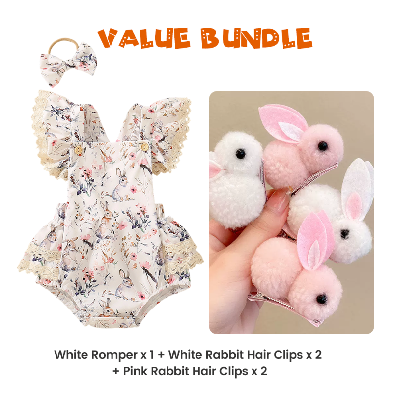 Baby Ruffle Romper with Bow Headband