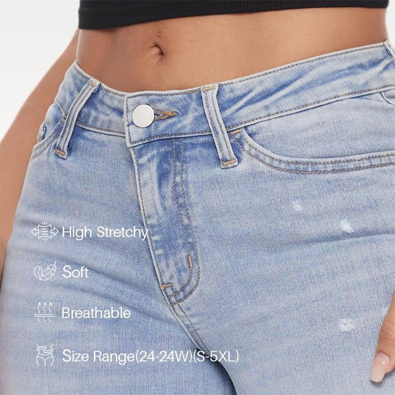 🔥LAST DAY SALE 50% OFF✨⚡ 50K+ SOLD! 🎁Mid-low Rise Baggy Jeans Stretchy Wide Leg for Women