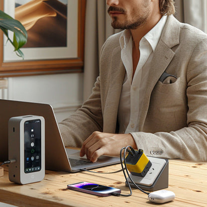 ⚡📱Multiport 65W PD Wall Charger | Built‑in Retractable Type‑C Cable