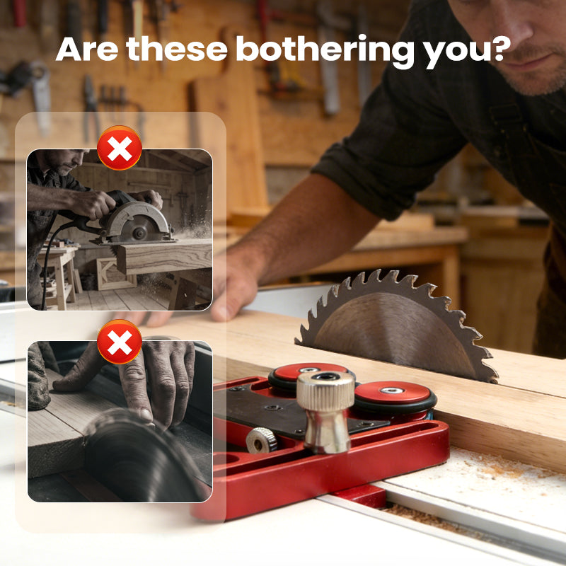 Adjustable Dual-Roller Feed Guide for Table Saw