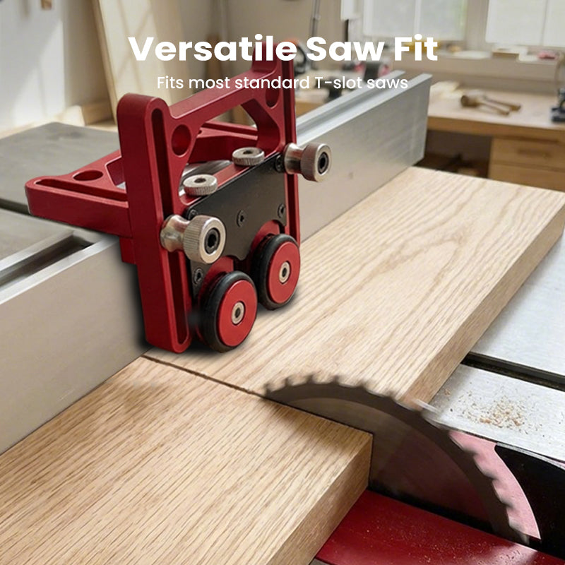 Adjustable Dual-Roller Feed Guide for Table Saw